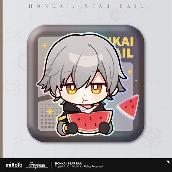 [Honkai Star Rail] Pom - Pom Pavillion Series Square Can Badge Chibi Trailblazer Male - Otaku Collectives