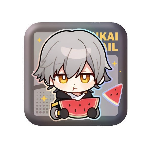 [Honkai Star Rail] Pom - Pom Pavillion Series Square Can Badge Chibi Trailblazer Male - Otaku Collectives