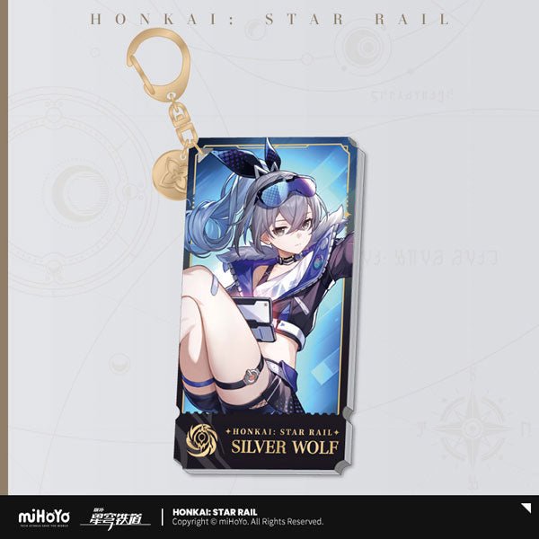 [Honkai Star Rail] The Nihility Character Warp Artwork Acrylic Keychain - Silver Wolf - Otaku Collectives