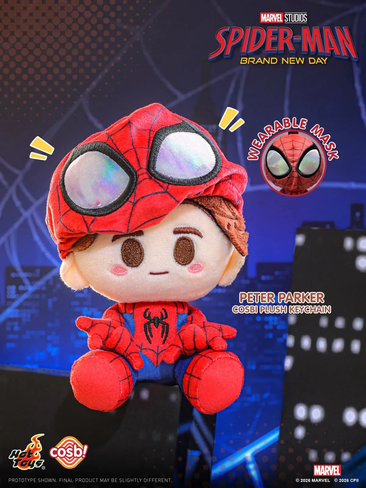 Hot Toys Spider-Man Brand New Day Cosbi Plush Keychain Blind Box - Otaku Collectives