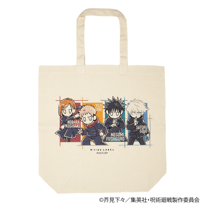 [Jujutsu Kaisen] B - Side Label Tote Bag - Gojo, Yuji, Megumi, Nobara - Otaku Collectives