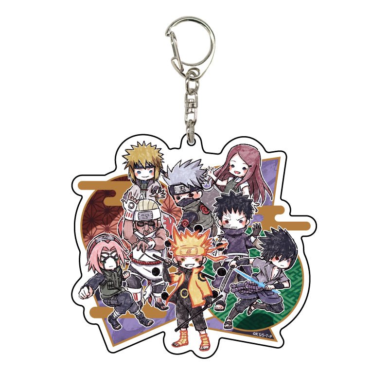 [Naruto] Big Acrylic Key Chain Naruto Shippuden Moto Group 7 & Obito & Minato & Kushina & Bee - Otaku Collectives