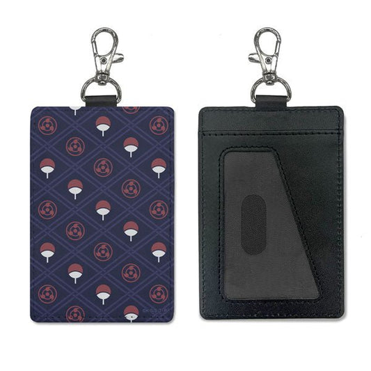 Official Naruto Shippuden Uchiha Clan Crest PU Leather Pass Case with Lobster Clasp - Otaku Collectives