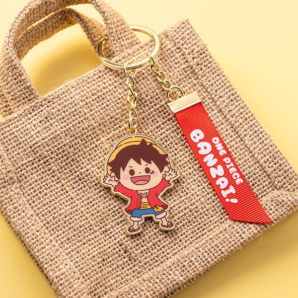 Official ONE PIECE Banzai! Monkey D. Luffy Ribbon Key Charm - Otaku Collectives