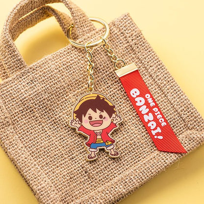 Official ONE PIECE Banzai! Monkey D. Luffy Ribbon Key Charm - Otaku Collectives
