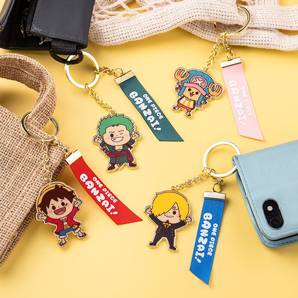 Official ONE PIECE Banzai! Monkey D. Luffy Ribbon Key Charm - Otaku Collectives