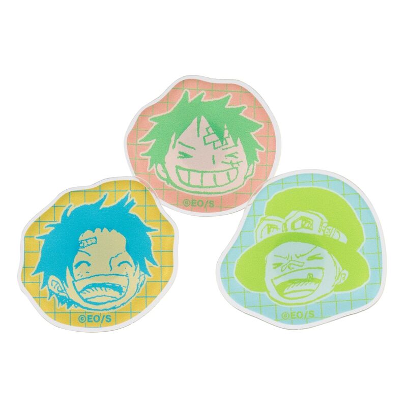 [One Piece] Acrylic Mini Badge Set Luffy & Ace & Sabo Childhood Ver. - Otaku Collectives