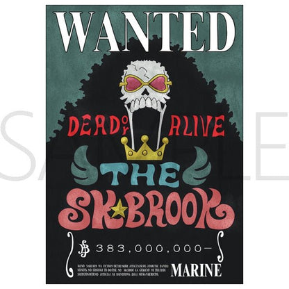 One Piece Official Marine Issued Wanted Poster Brook 383 Million Berries A3 Poster - Authentic Japanese stock paper collectible on a clean white background.
