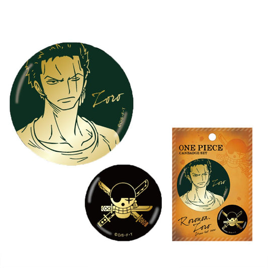 [One Piece] Foil Stamped Can Badge Set Roronoa Zoro - Otaku Collectives