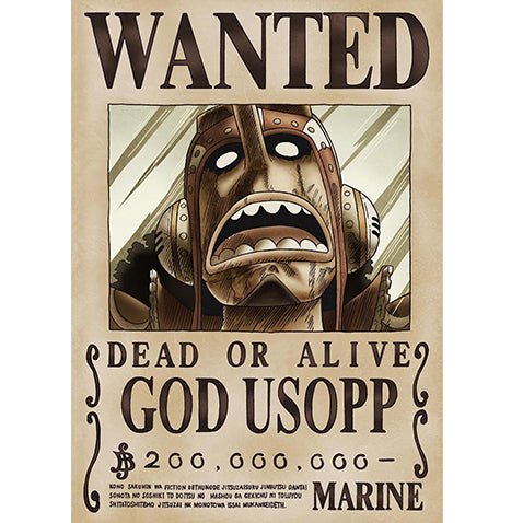 [One Piece] God Usopp 200M Official Japan Mugiwara Wanted Poster 42x30cm - Otaku Collectives