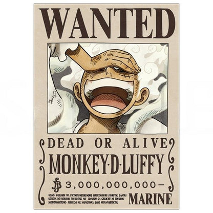 One Piece Monkey D. Luffy 3 Billion Berries A3 Poster - Official Japanese Anime Merchandise Marine issued wanted design on a clean white background.
