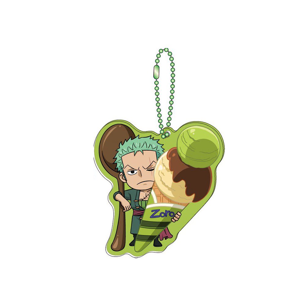 [One Piece] Mugiwara Store Limited Ice Cream Acrylic Keychain - Zoro Green Tea Kuromitsu & Kinako - Otaku Collectives