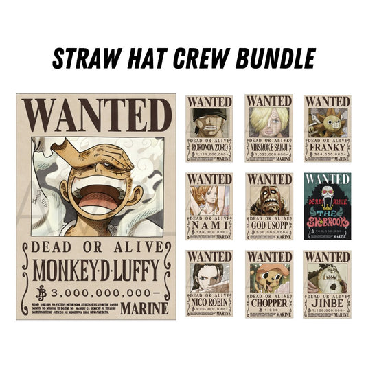 [One Piece] Official Japan Mugiwara Store Navy Wanted Poster - Straw Hat Crew - Otaku Collectives