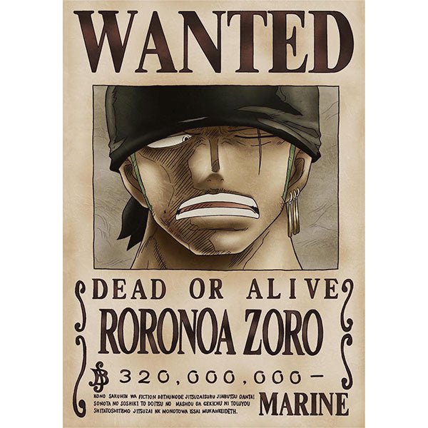 [One Piece] Roronoa Zoro 320M Official Japan Mugiwara Wanted Poster 42x30cm [Vol 2] - Otaku Collectives