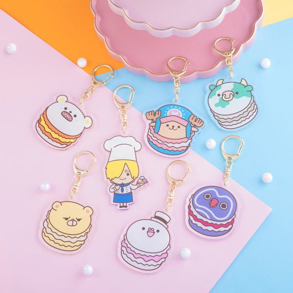 [One Piece] Sanji no Oyatsu Macaron Acrylic Keychain - Orange Bepo - Otaku Collectives