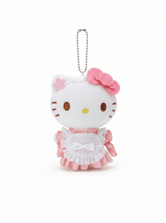 Plush Keychain Sakura Maid Tea House Hello Kitty Sanrio - Otaku Collectives