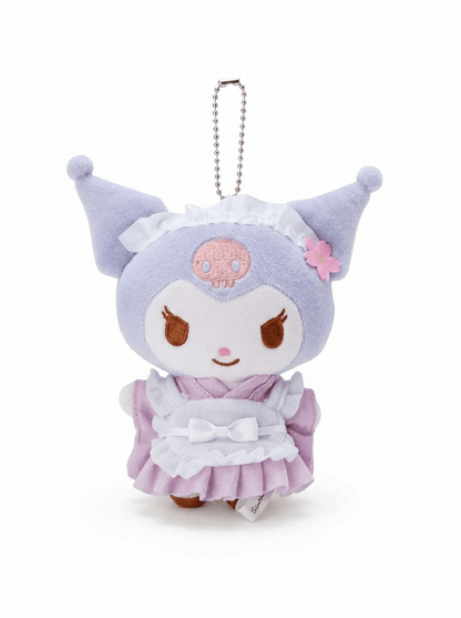 Plush Keychain Sakura Maid Tea House Kuromi Sanrio - Otaku Collectives