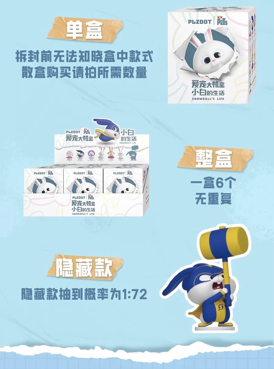 PLZDOT The Secret Life of Pets Snowball's Life Series Blind Box Figure - Otaku Collectives