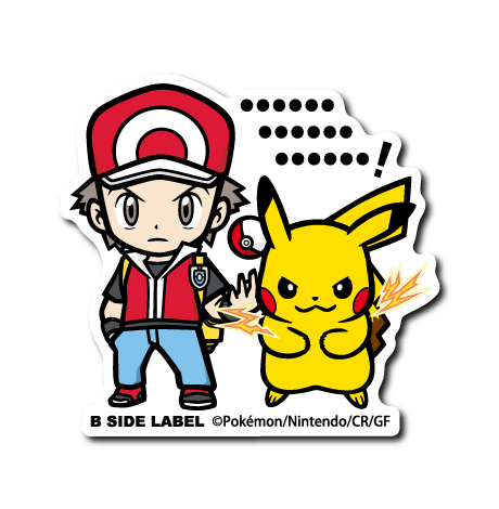 [Pokemon] B-Side Label Sticker- Red & Pikachu - Otaku Collectives