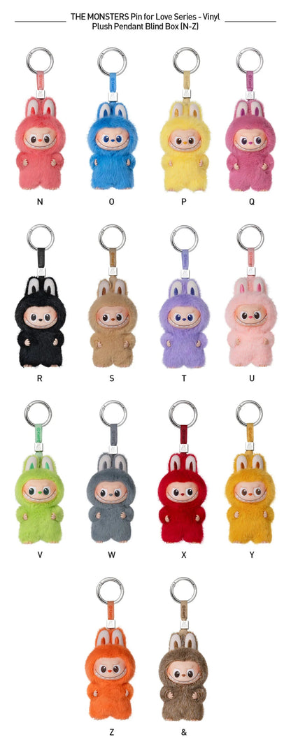 [Pop Mart] Official THE MONSTERS Pin for Love Series - Vinyl Plush Pendant Blind Box (N - Z) - Otaku Collectives