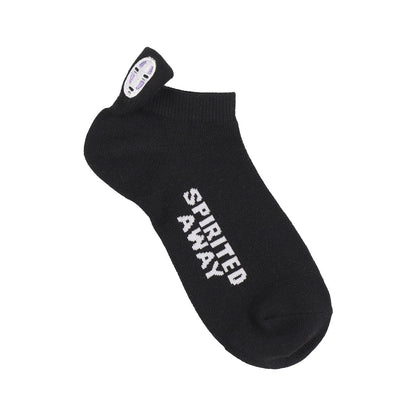 Product Title Studio Ghibli Spirited Away Kaonashi (No - Face) Black Heel Embroidery Sneaker Socks - Otaku Collectives