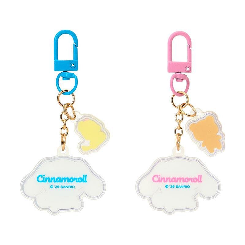 Sanrio Cinnamoroll Acrylic Keychain Set – 2pc Puffy Semi - 3D Key Holder (Matching Niko Niko Series) - Otaku Collectives