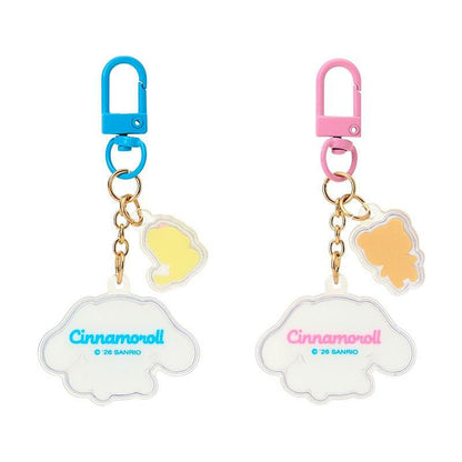 Sanrio Cinnamoroll Acrylic Keychain Set – 2pc Puffy Semi - 3D Key Holder (Matching Niko Niko Series) - Otaku Collectives