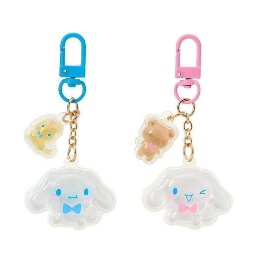 Sanrio Cinnamoroll Acrylic Keychain Set – 2pc Puffy Semi - 3D Key Holder (Matching Niko Niko Series) - Otaku Collectives