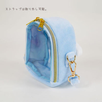 Sanrio Cinnamoroll Plush Mini Pouch Bag – Clear Display Mini Pochette with Strap - Otaku Collectives