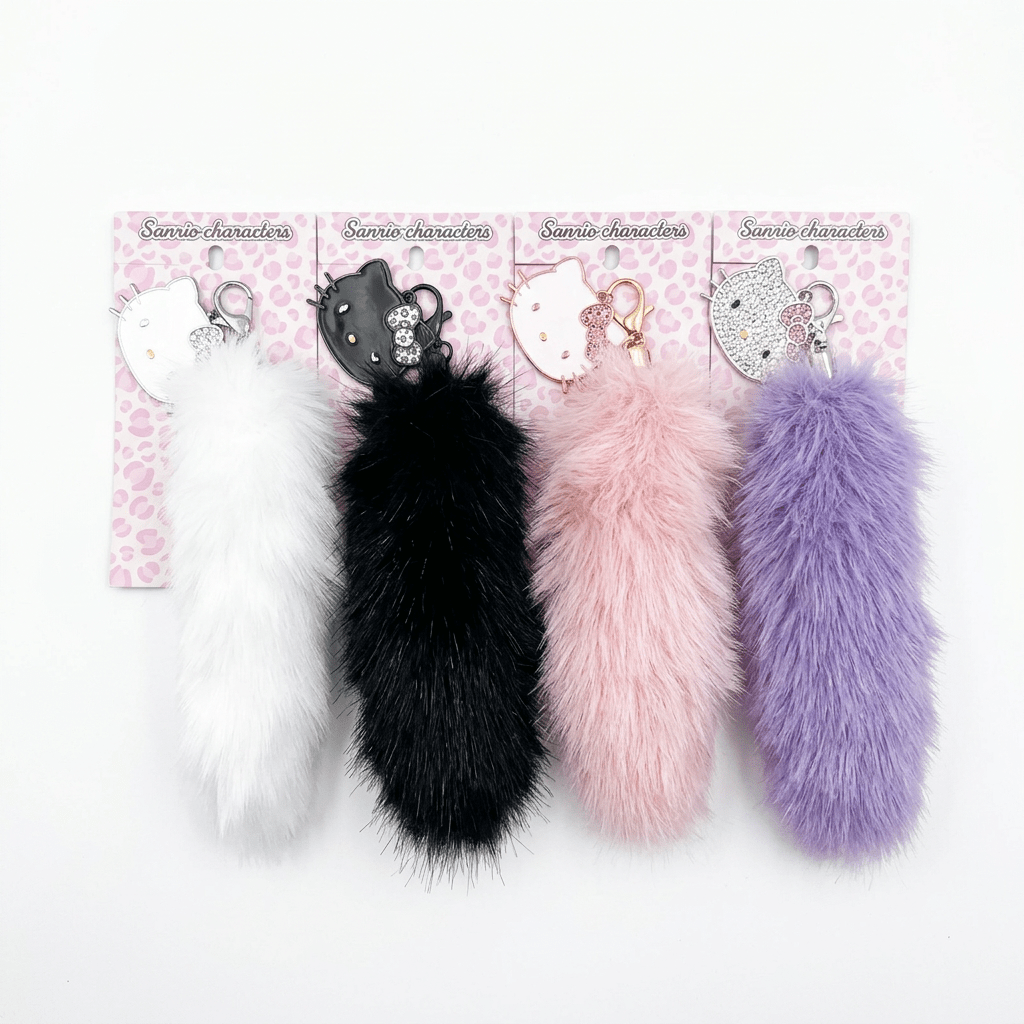Sanrio Dangling Tail Mascot Plush Charm – Long Hanging Character Bag Accessory (Brown) - Otaku Collectives