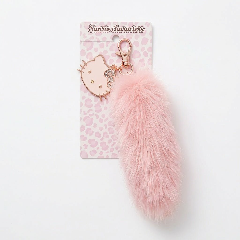 Sanrio Dangling Tail Mascot Plush Charm – Long Hanging Character Bag Accessory (Pink) - Otaku Collectives