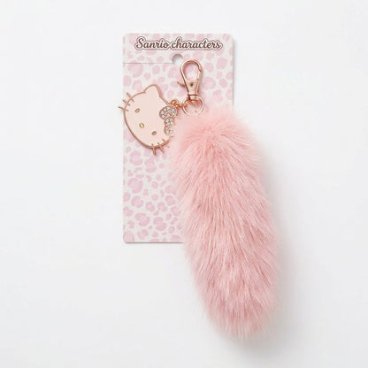 Sanrio Dangling Tail Mascot Plush Charm – Long Hanging Character Bag Accessory (Pink) - Otaku Collectives