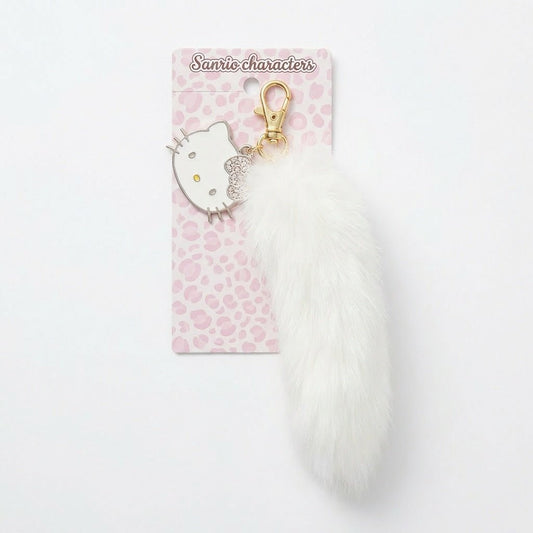 Sanrio Dangling Tail Mascot Plush Charm – Long Hanging Character Bag Accessory (White) - Otaku Collectives
