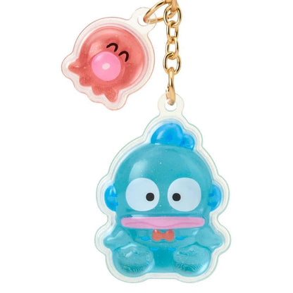 Sanrio Hangyodon Acrylic Keychain Set – 2pc Puffy Semi - 3D Key Holder (Matching Niko Niko Series) - Otaku Collectives