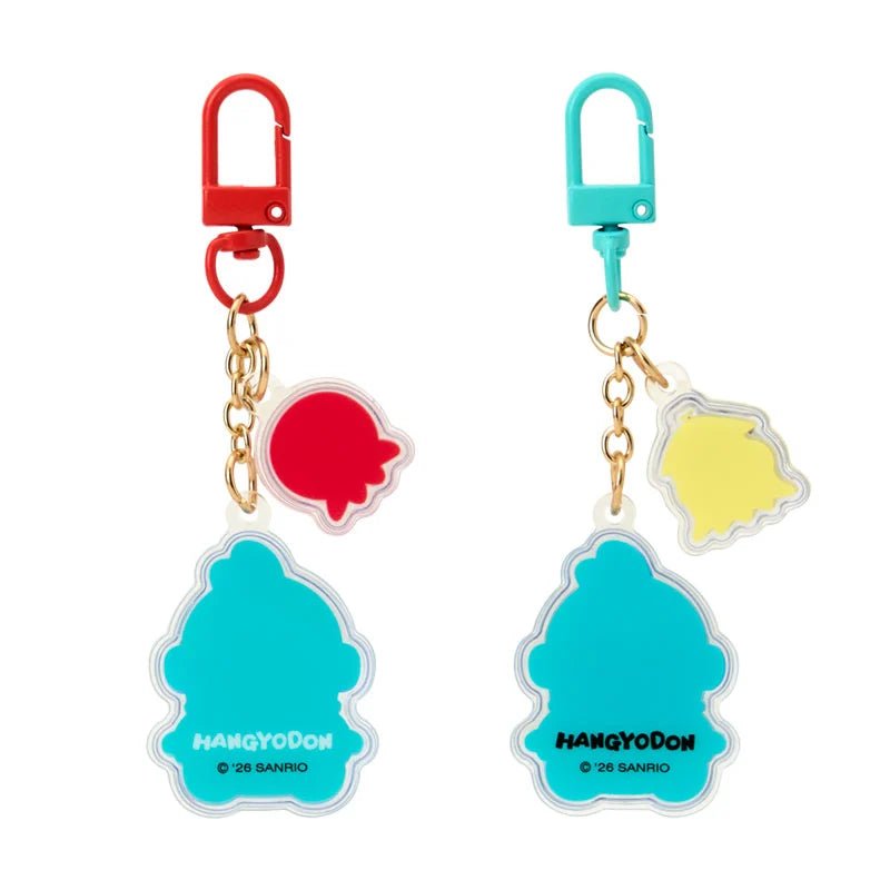 Sanrio Hangyodon Acrylic Keychain Set – 2pc Puffy Semi - 3D Key Holder (Matching Niko Niko Series) - Otaku Collectives