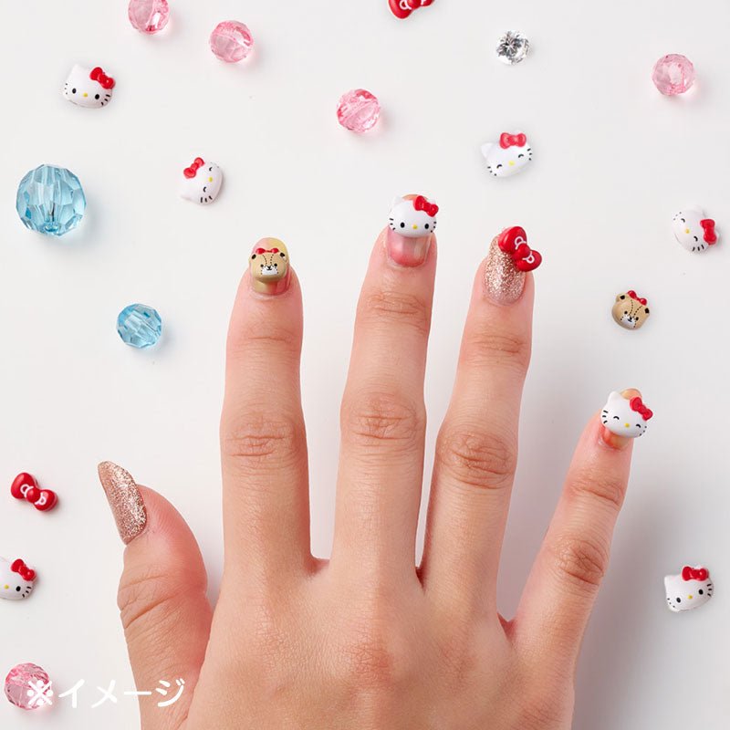 Sanrio Hello Kitty 3D Nail Parts Set – Character Nail Art Decorations with Adhesive Stickers - Otaku Collectives