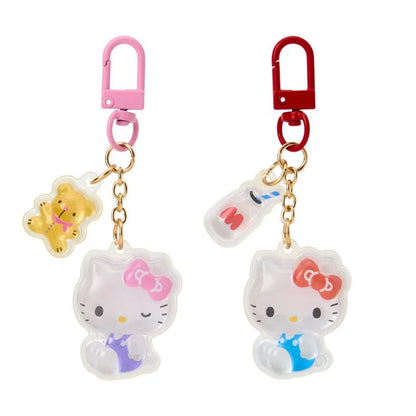 Sanrio Hello Kitty Acrylic Keychain Set – 2pc Puffy Semi - 3D Key Holder (Matching Niko Niko Series) - Otaku Collectives