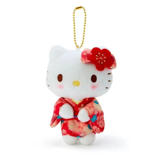 Sanrio Hello Kitty Gradient Face Tag Kimono Plush Keychain - Authentic Japan Edition - Otaku Collectives