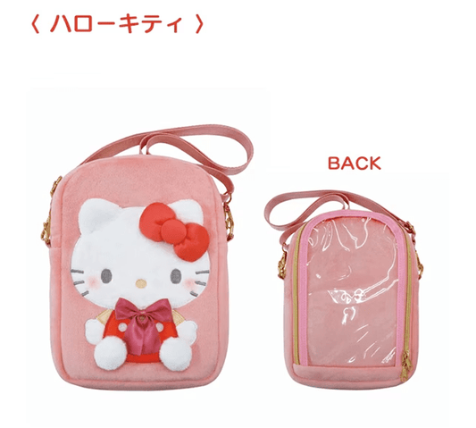 Sanrio Hello Kitty Plush Mini Pouch Bag – Clear Display Mini Pochette with Strap - Otaku Collectives