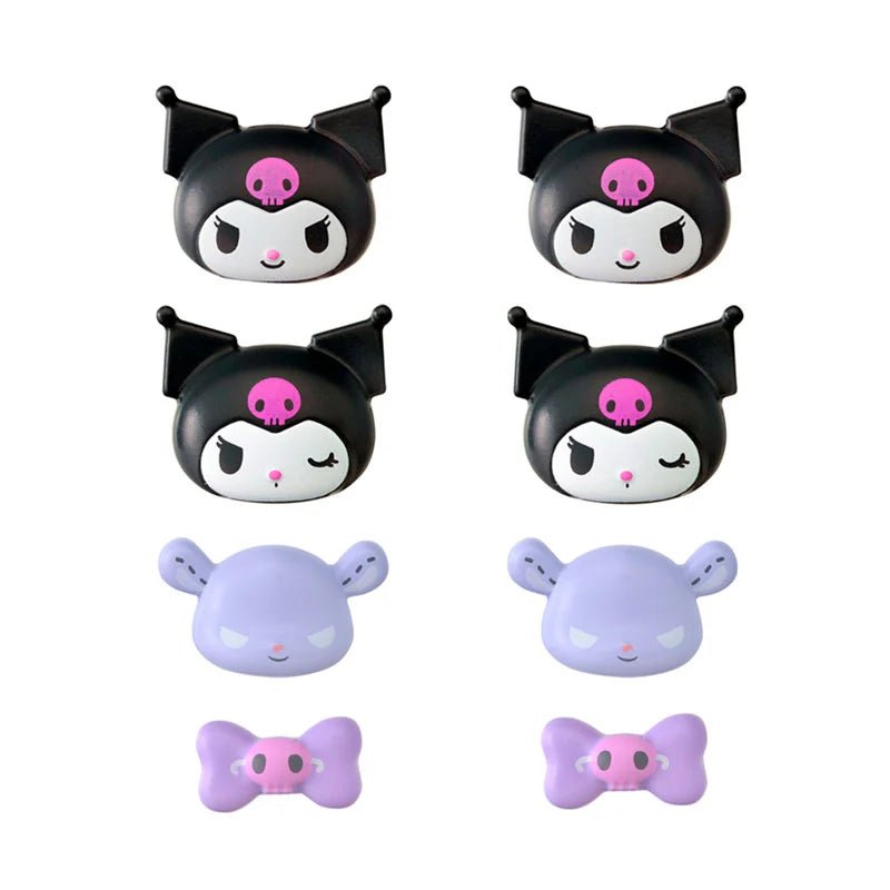 Sanrio Kuromi 3D Nail Parts Set – Character Nail Art Decorations with Adhesive Stickers - Otaku Collectives