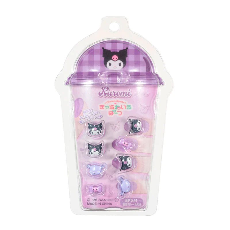 Sanrio Kuromi 3D Nail Parts Set – Character Nail Art Decorations with Adhesive Stickers - Otaku Collectives