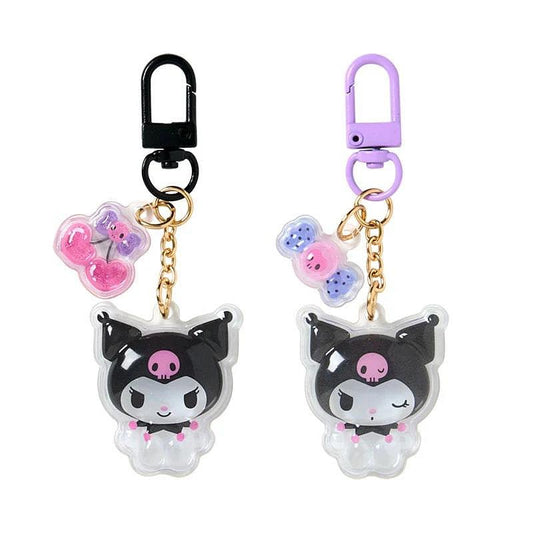 Sanrio Kuromi Acrylic Keychain Set – 2pc Puffy Semi - 3D Key Holder (Matching Niko Niko Series) - Otaku Collectives