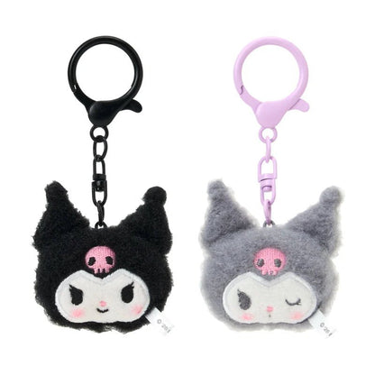 Sanrio Kuromi Mini Mascot Keychain Set – 2pc Plush Key Holder (Matching Niko Niko) - Otaku Collectives