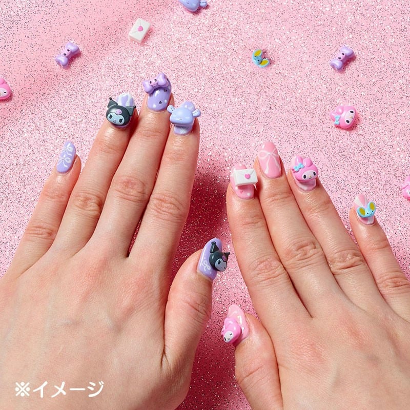 Sanrio My Melody 3D Nail Parts Set – Character Nail Art Decorations with Adhesive Stickers - Otaku Collectives
