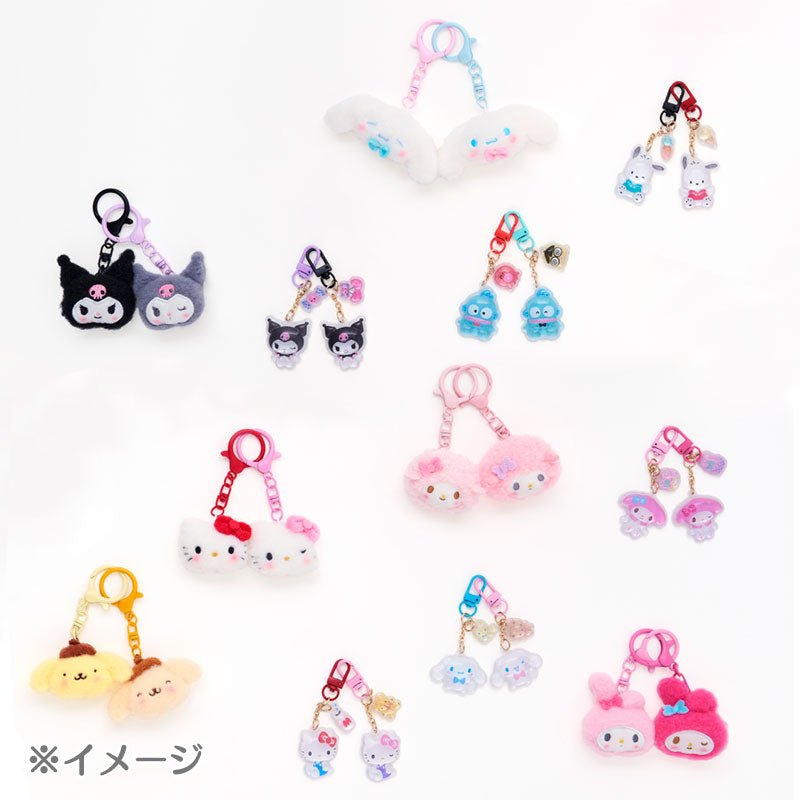 Sanrio My Melody Acrylic Keychain Set – 2pc Puffy Semi - 3D Key Holder (Matching Niko Niko Series) - Otaku Collectives