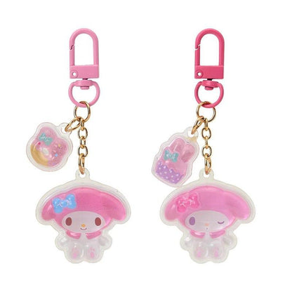 Sanrio My Melody Acrylic Keychain Set – 2pc Puffy Semi - 3D Key Holder (Matching Niko Niko Series) - Otaku Collectives
