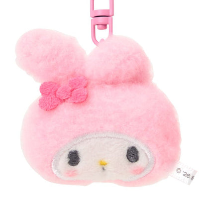 Sanrio My Melody Mini Mascot Keychain Set – 2pc Plush Key Holder (Matching Niko Niko) - Otaku Collectives