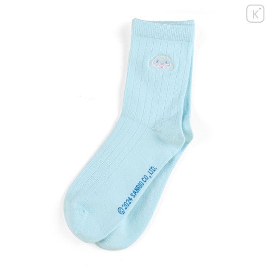 [Sanrio] Official Sanrio Exclusive Embroidered Socks (23 - 25cm) - Cinnamoroll - Otaku Collectives