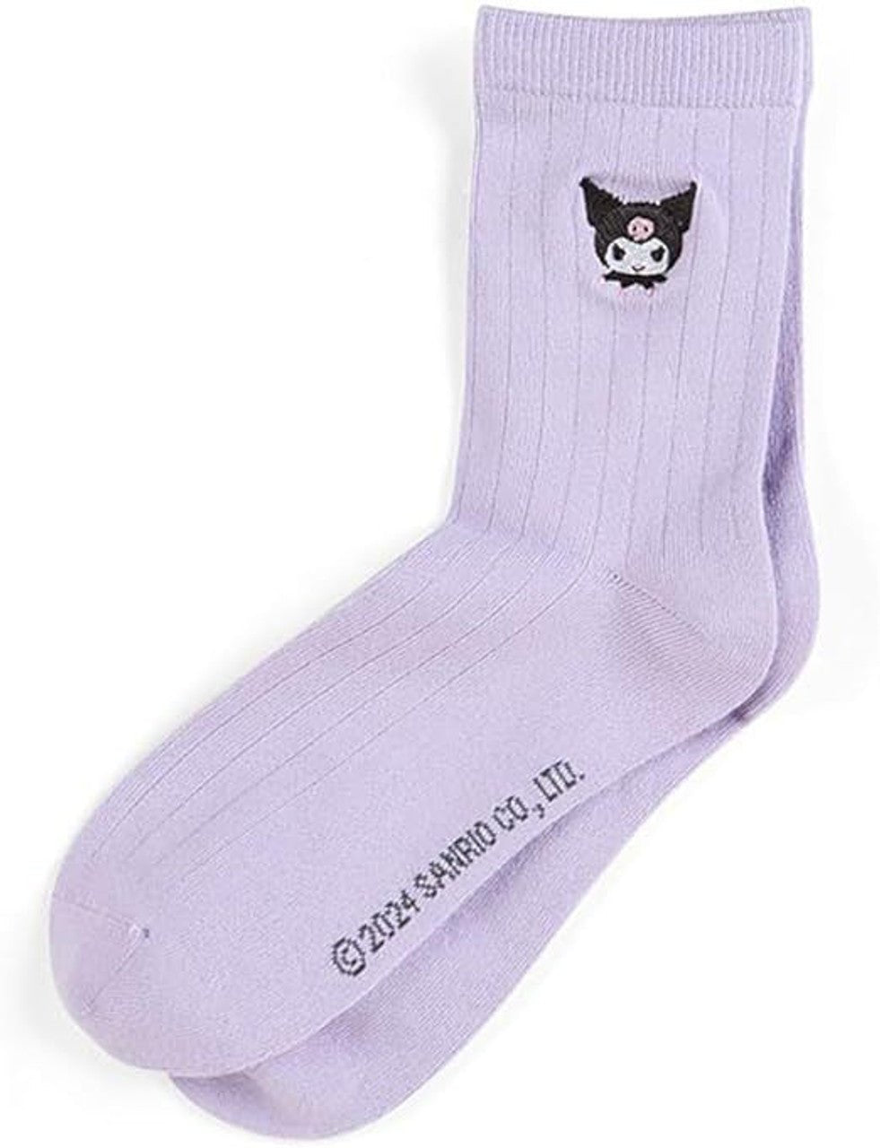 [Sanrio] Official Sanrio Exclusive Embroidered Socks (23 - 25cm) - Kuromi - Otaku Collectives