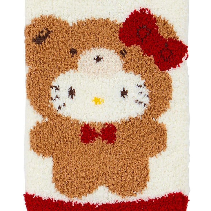 [Sanrio] Official Sanrio Exclusive Fluffy Socks - Bear Costume Hello Kitty (Red) - Otaku Collectives